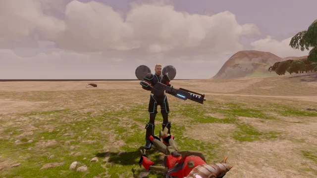 A player standing over the one they beat