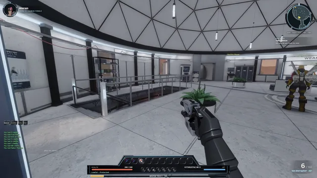 Walking into the base, first person