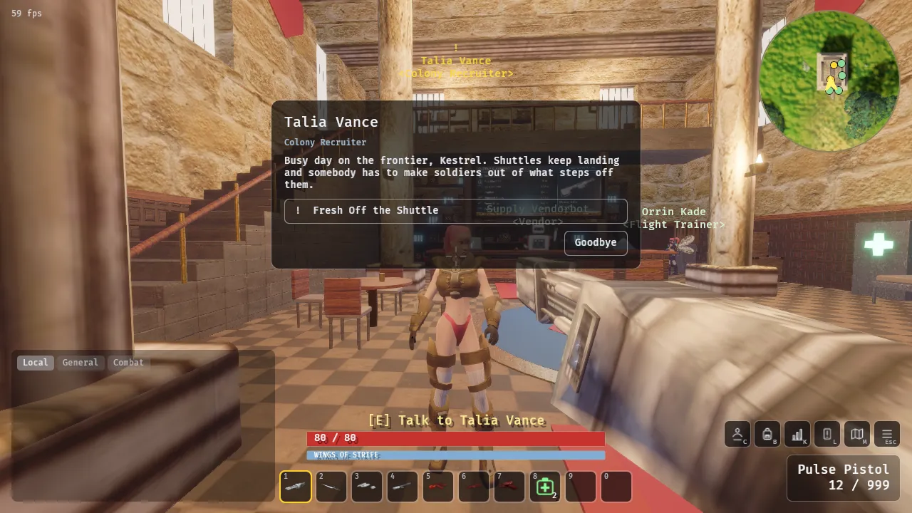 Talia Vance offering a quest
