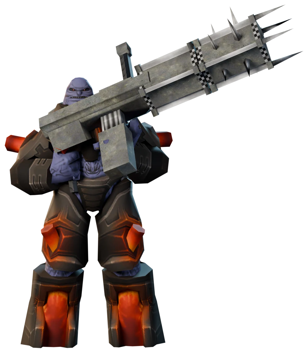 A Bloblic in level 5 armour with a jetpack