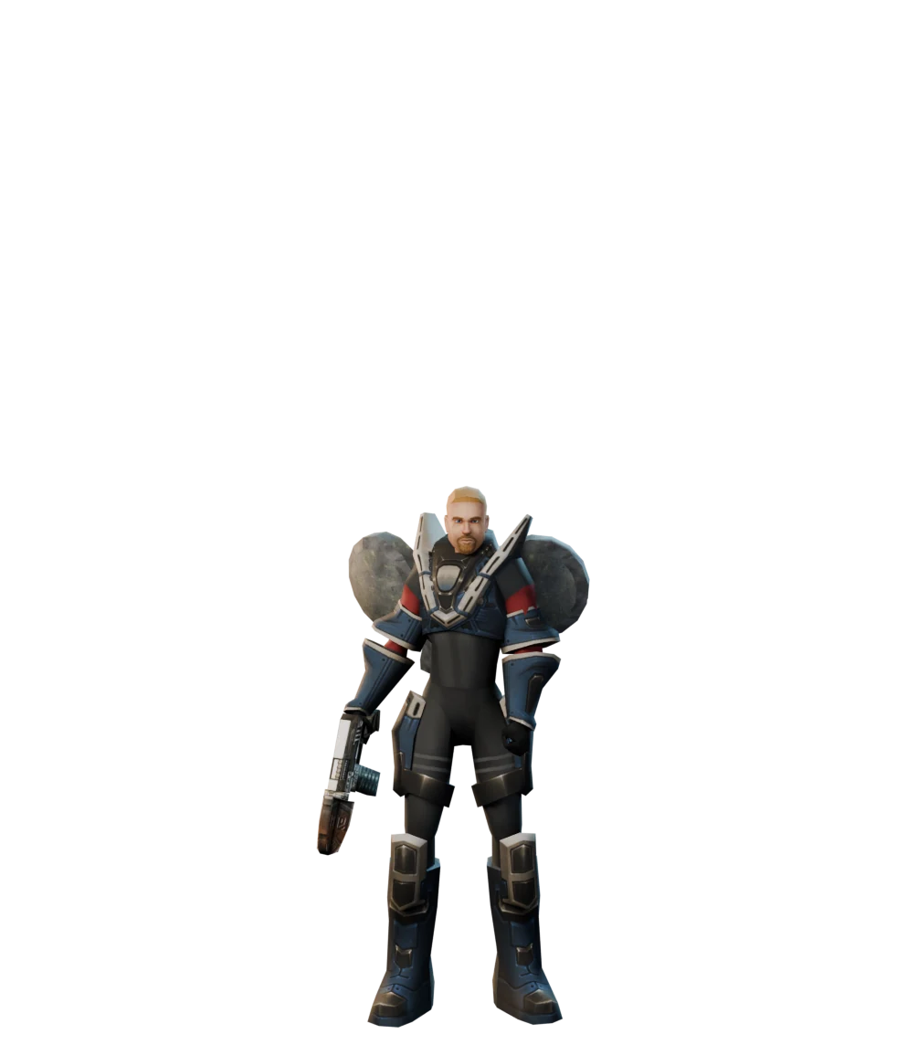 A Human Male in level 5 armour with a jetpack