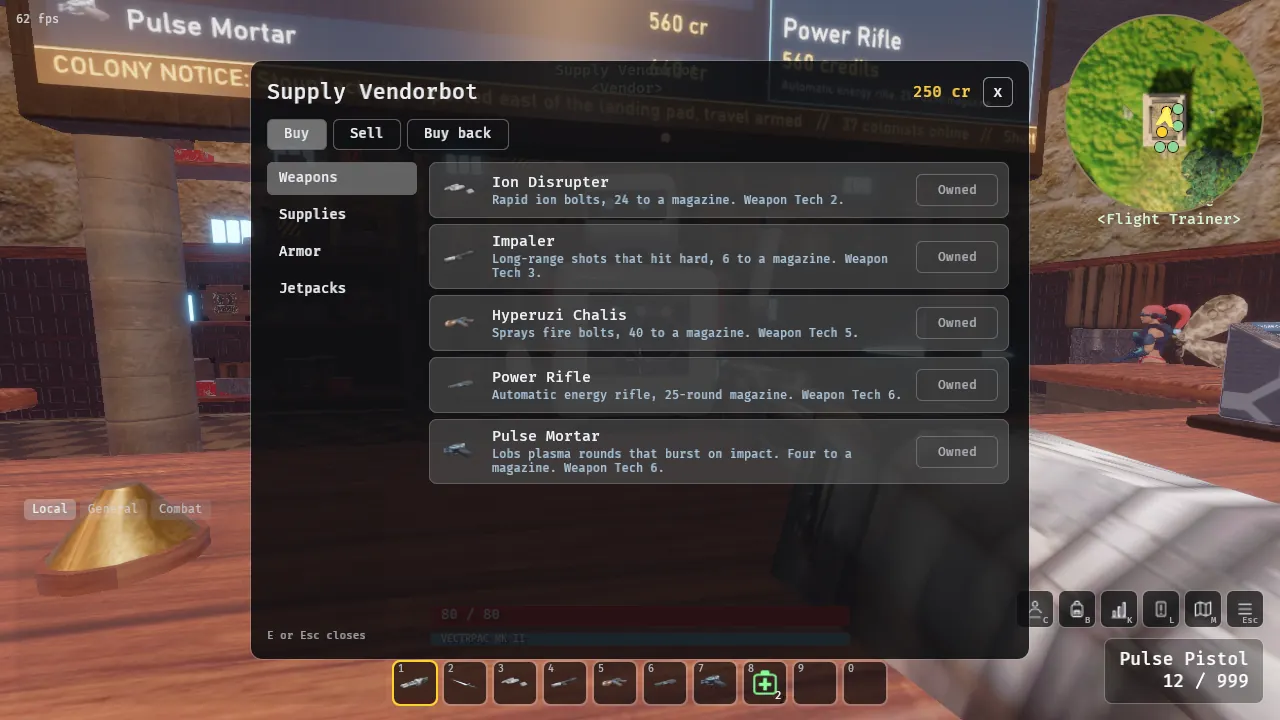 The vendorbot's window
